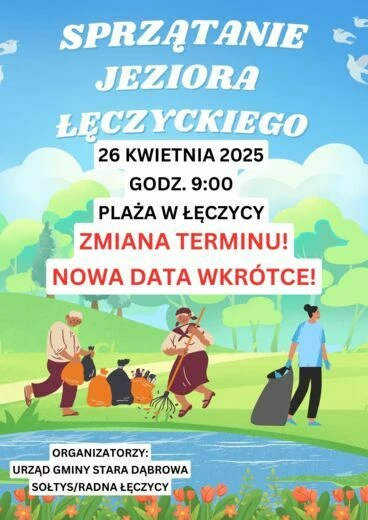 Sprzątanie terenu wokół Jeziora Łęczyckiego