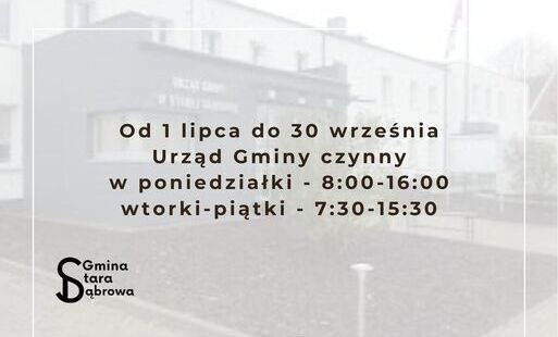 Zdjęcie do Godziny otwarcia Urzędu Gminy w Starej Dąbrowie