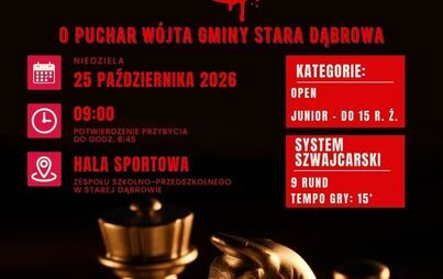 Zdjęcie do III Turniej Szachowy o Puchar W&oacute;jta Gminy Stara Dąbrowa &ndash; zapraszamy do udziału!