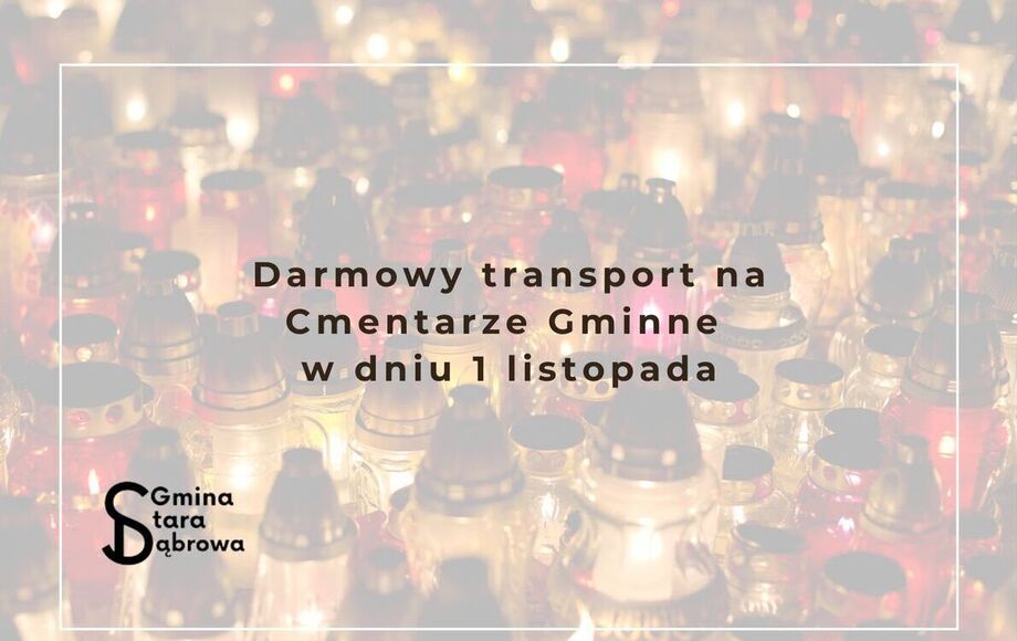 Bezpłatny transport na cmentarze w Gminie Stara Dąbrowa 1 listopada