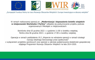 Zdjęcie do Podsumowanie operacji pn. &bdquo;Modernizacja i doposażenie świetlic wiejskich w miejscowości Stork&oacute;wko i Parlino&rdquo;